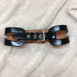 Black Patent Leather Waist Belt